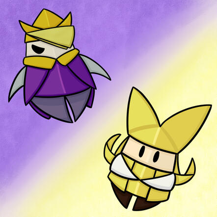 Origami king paper craft character art